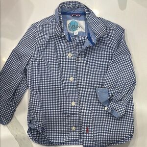 Boden Blue Checkered Kids Shirt